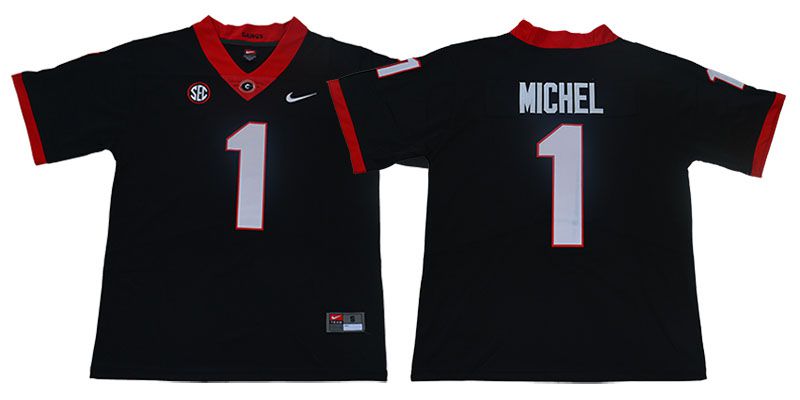 Men Georgia Bulldogs #1 Michel Black Limited Stitched NCAA Jersey->ncaa teams->NCAA Jersey
